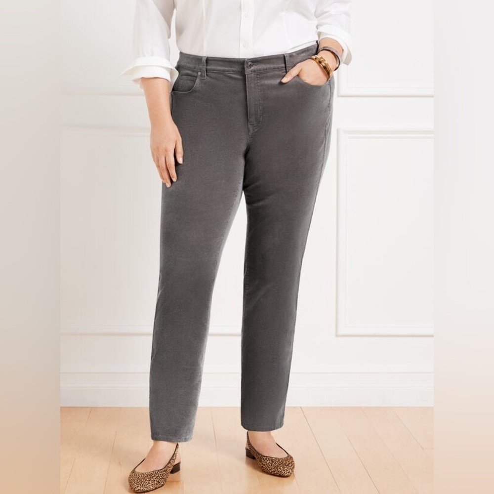 NWT Talbots Simply Flattering Corduroy Stretch Slimming Straight Leg Pants